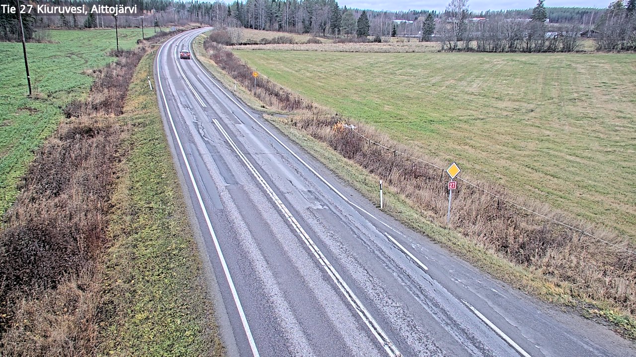 Weather Camera Image Väg 27 Kiuruvesi, Aittojärvi, Kiuruvesi, Pohjois-Savo