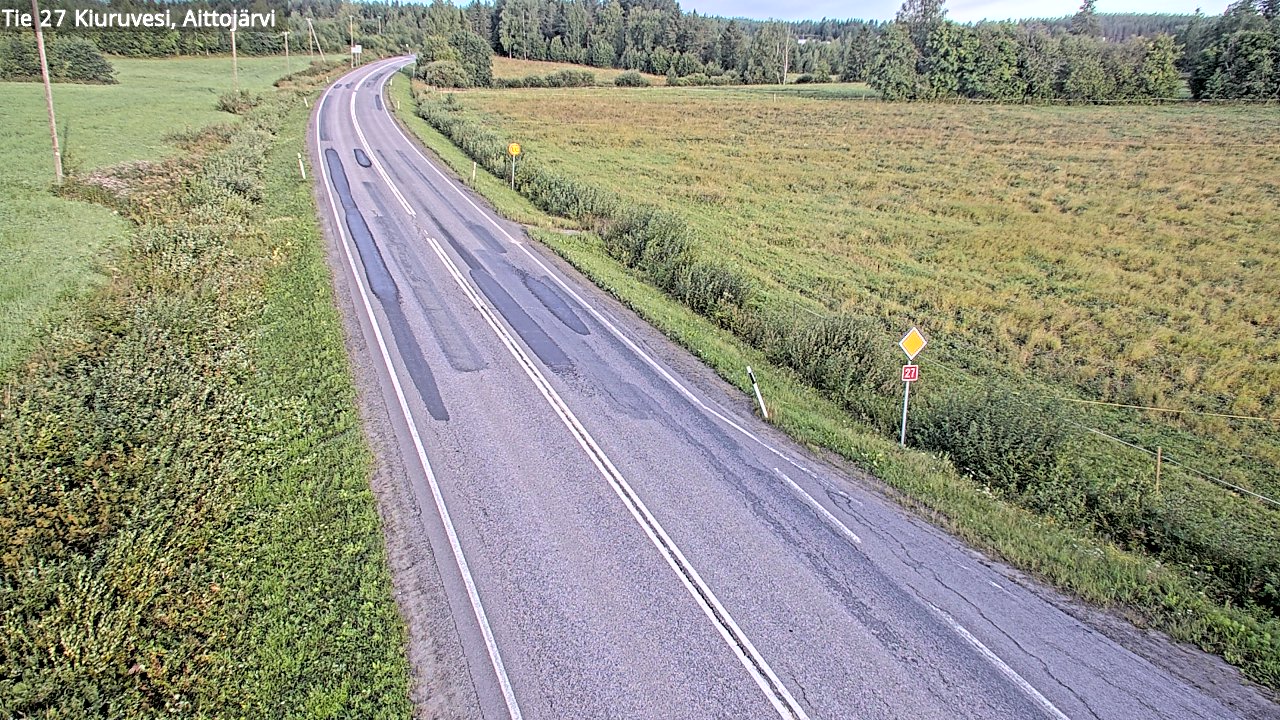 Weather Camera Image Väg 27 Kiuruvesi, Aittojärvi, Kiuruvesi, Pohjois-Savo