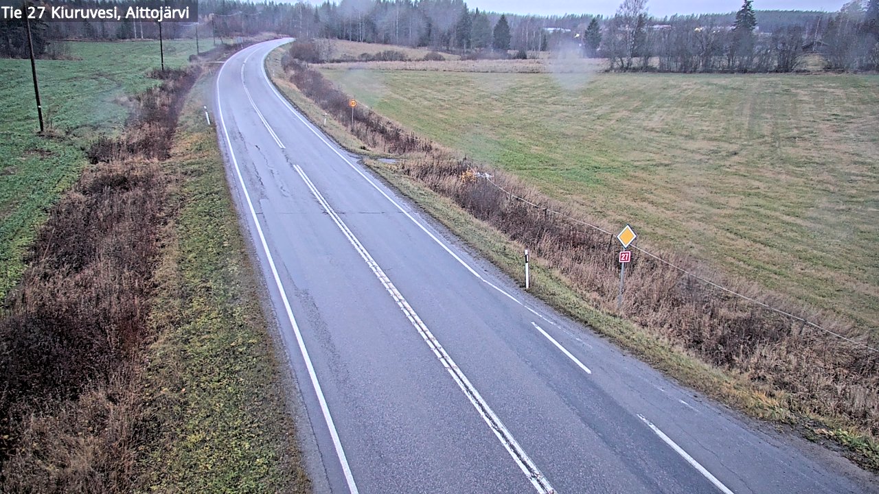Weather Camera Image Väg 27 Kiuruvesi, Aittojärvi, Kiuruvesi, Pohjois-Savo