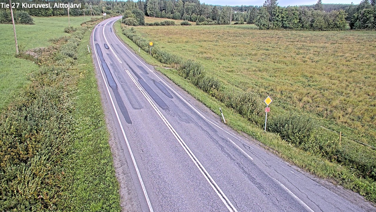 Weather Camera Image Väg 27 Kiuruvesi, Aittojärvi, Kiuruvesi, Pohjois-Savo