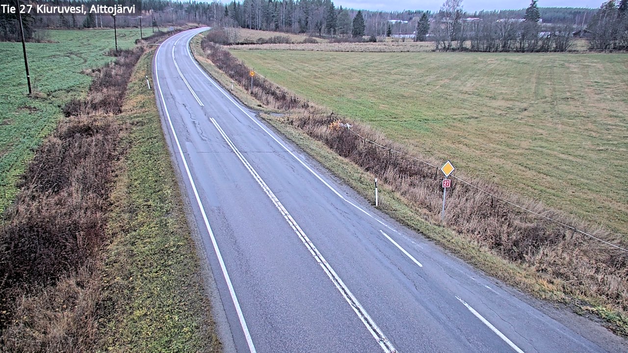 Weather Camera Image Väg 27 Kiuruvesi, Aittojärvi, Kiuruvesi, Pohjois-Savo