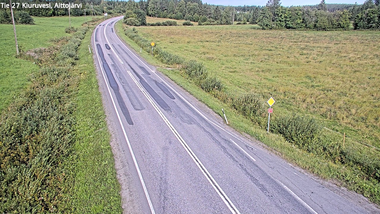 Weather Camera Image Väg 27 Kiuruvesi, Aittojärvi, Kiuruvesi, Pohjois-Savo