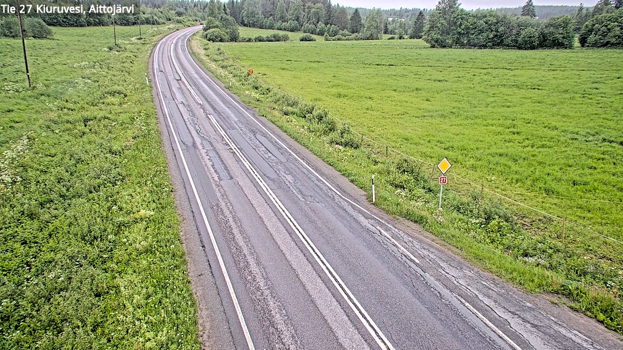 Weather Camera Image Väg 27 Kiuruvesi, Aittojärvi, Kiuruvesi, Pohjois-Savo