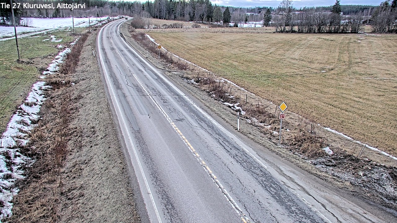 Weather Camera Image Väg 27 Kiuruvesi, Aittojärvi, Kiuruvesi, Pohjois-Savo