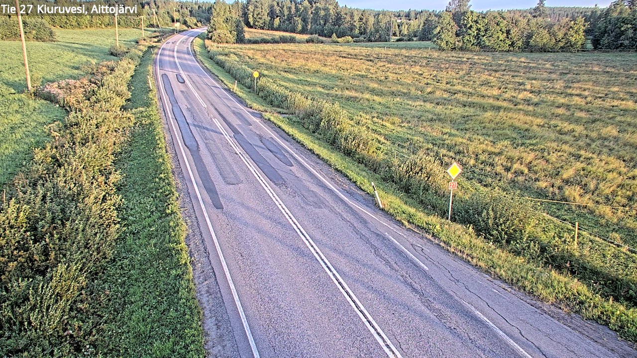 Weather Camera Image Väg 27 Kiuruvesi, Aittojärvi, Kiuruvesi, Pohjois-Savo