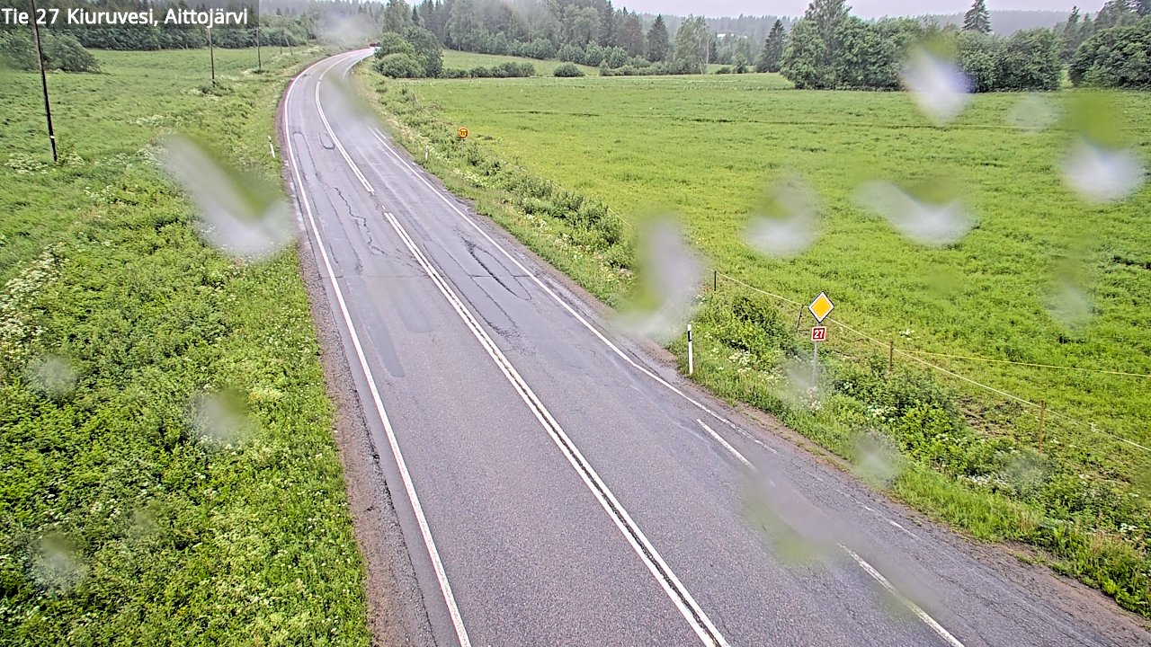 Weather Camera Image Väg 27 Kiuruvesi, Aittojärvi, Kiuruvesi, Pohjois-Savo