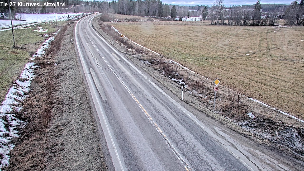 Weather Camera Image Väg 27 Kiuruvesi, Aittojärvi, Kiuruvesi, Pohjois-Savo
