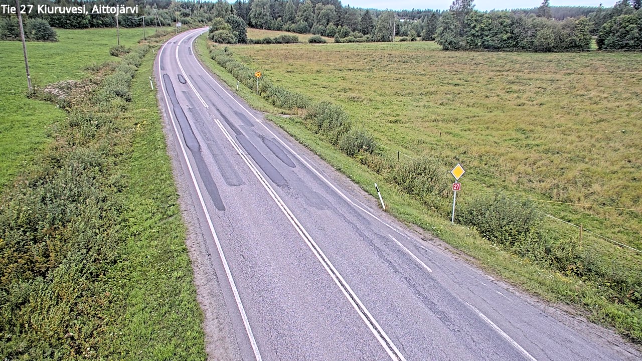 Weather Camera Image Väg 27 Kiuruvesi, Aittojärvi, Kiuruvesi, Pohjois-Savo