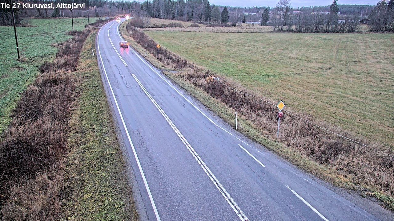 Weather Camera Image Väg 27 Kiuruvesi, Aittojärvi, Kiuruvesi, Pohjois-Savo