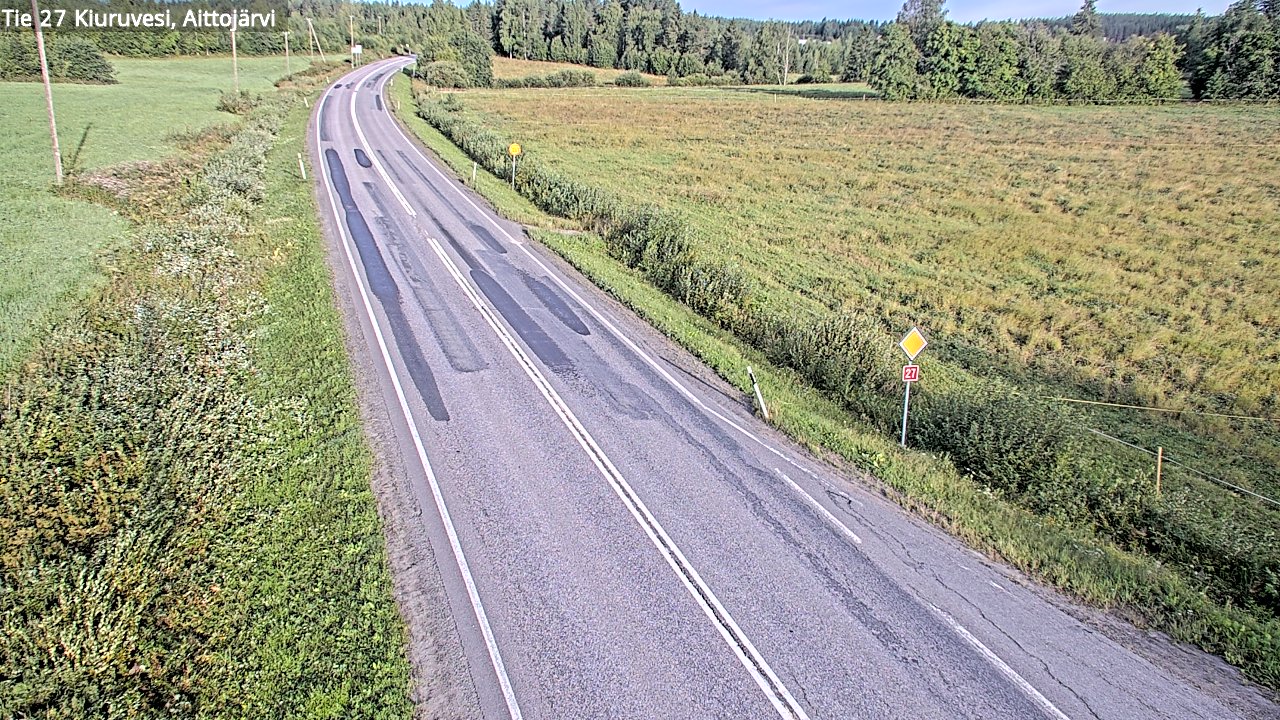 Weather Camera Image Väg 27 Kiuruvesi, Aittojärvi, Kiuruvesi, Pohjois-Savo