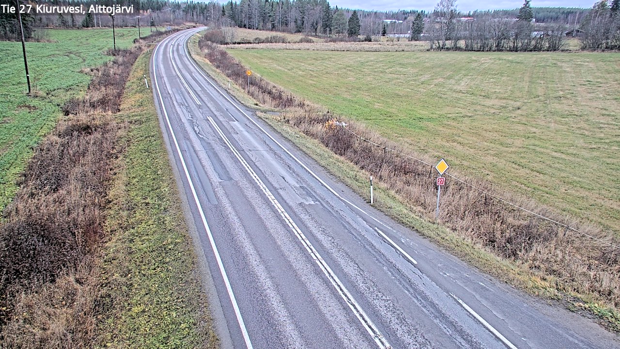 Weather Camera Image Väg 27 Kiuruvesi, Aittojärvi, Kiuruvesi, Pohjois-Savo