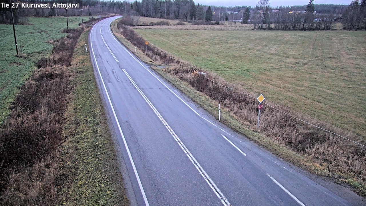 Weather Camera Image Väg 27 Kiuruvesi, Aittojärvi, Kiuruvesi, Pohjois-Savo