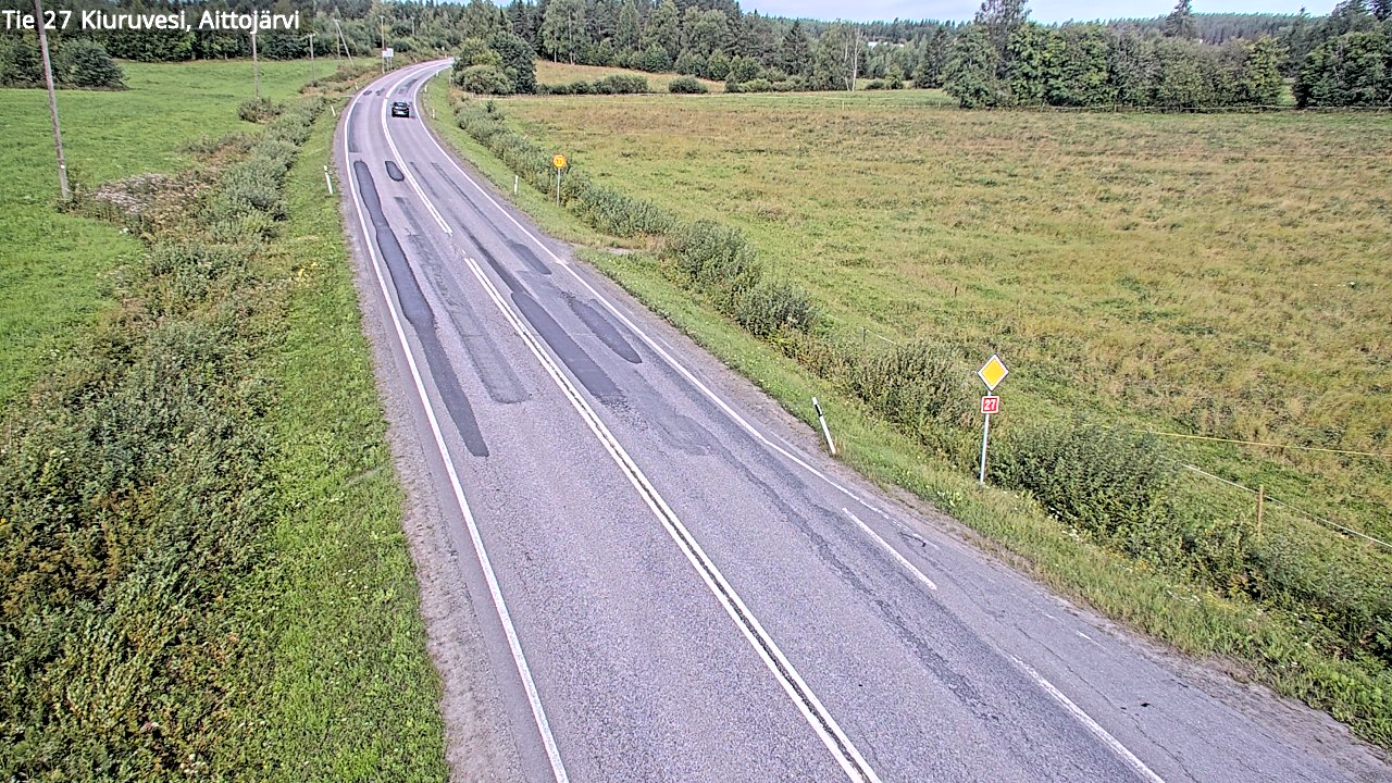 Weather Camera Image Väg 27 Kiuruvesi, Aittojärvi, Kiuruvesi, Pohjois-Savo