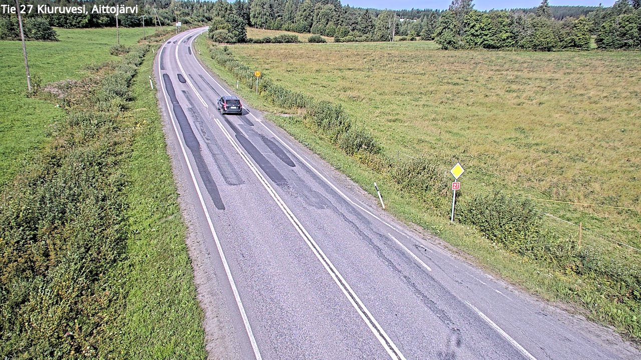 Weather Camera Image Väg 27 Kiuruvesi, Aittojärvi, Kiuruvesi, Pohjois-Savo