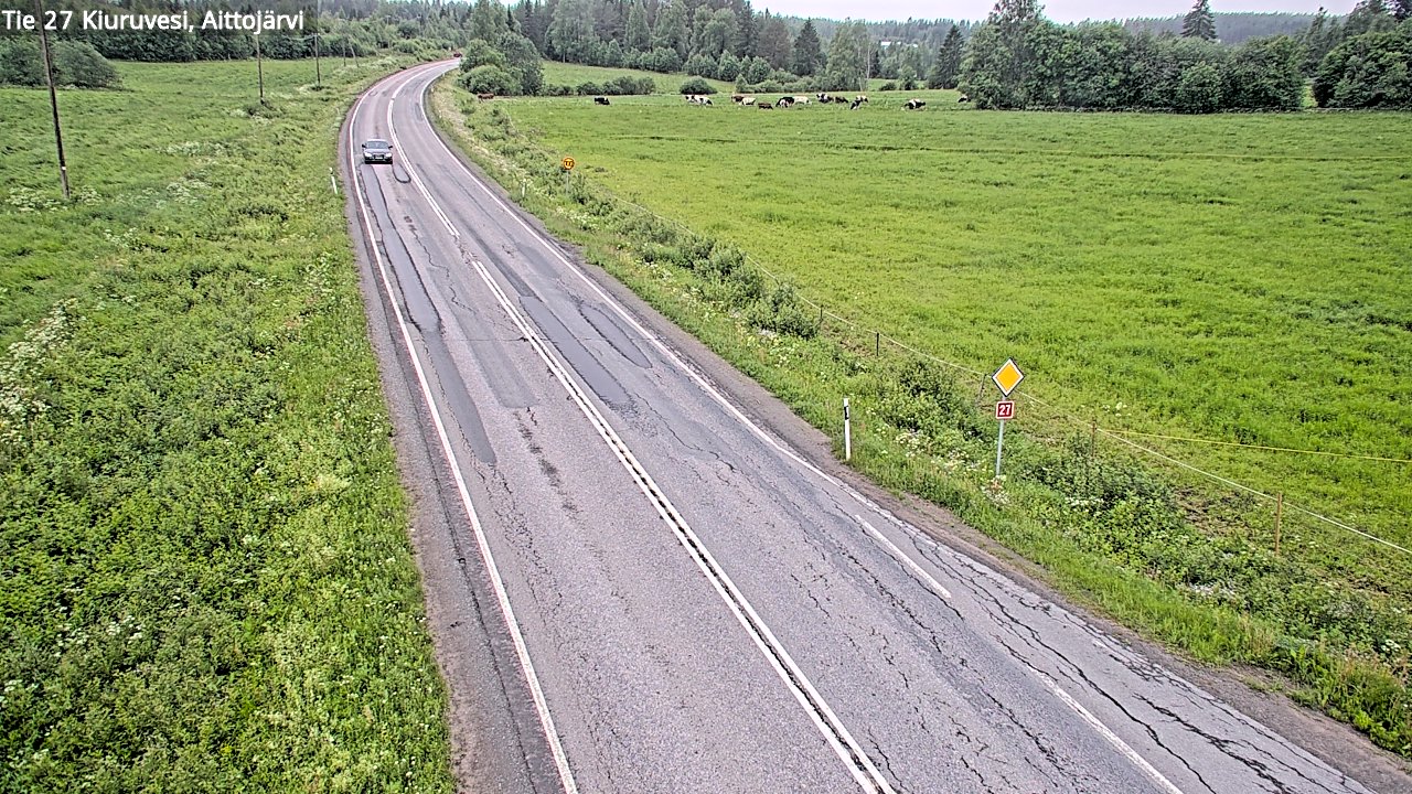 Weather Camera Image Väg 27 Kiuruvesi, Aittojärvi, Kiuruvesi, Pohjois-Savo