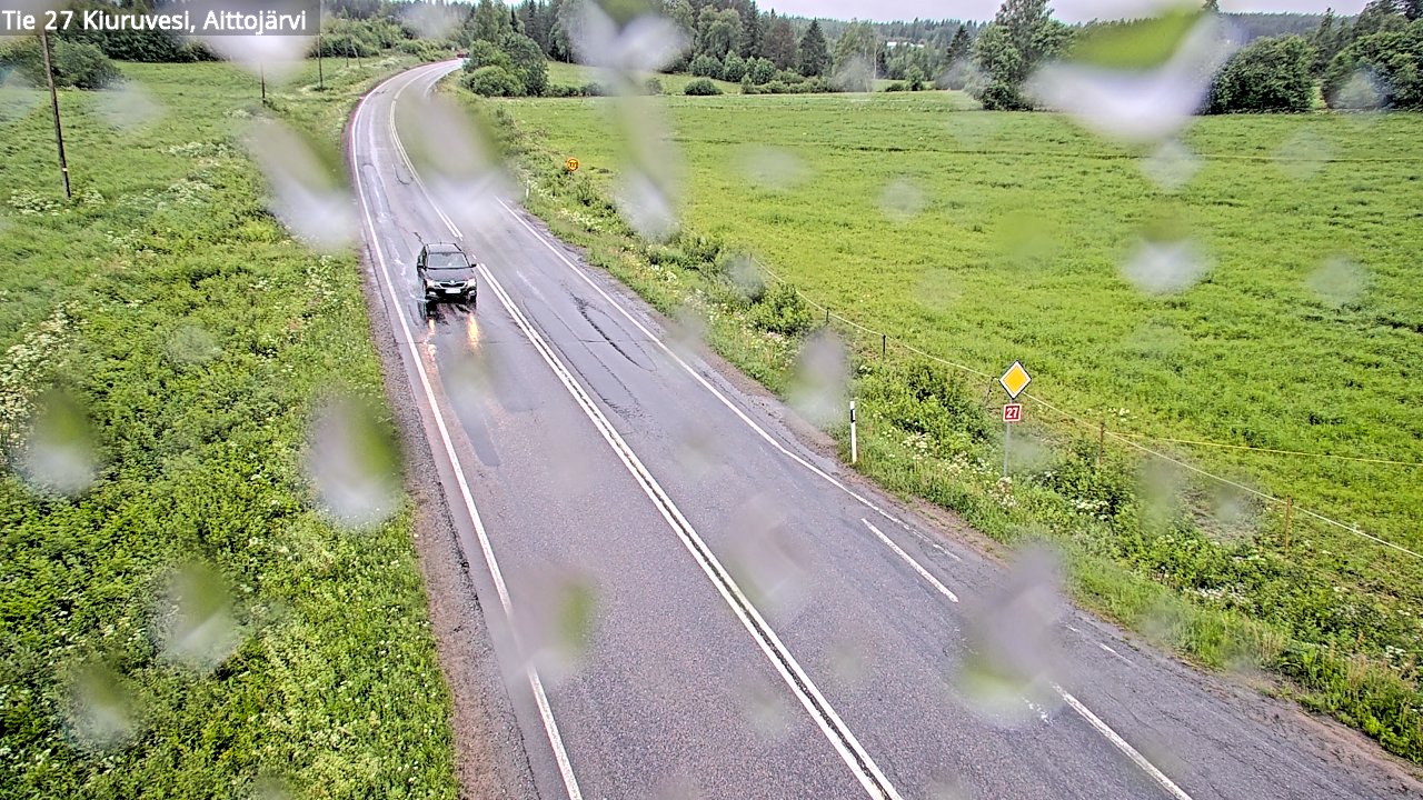 Weather Camera Image Väg 27 Kiuruvesi, Aittojärvi, Kiuruvesi, Pohjois-Savo