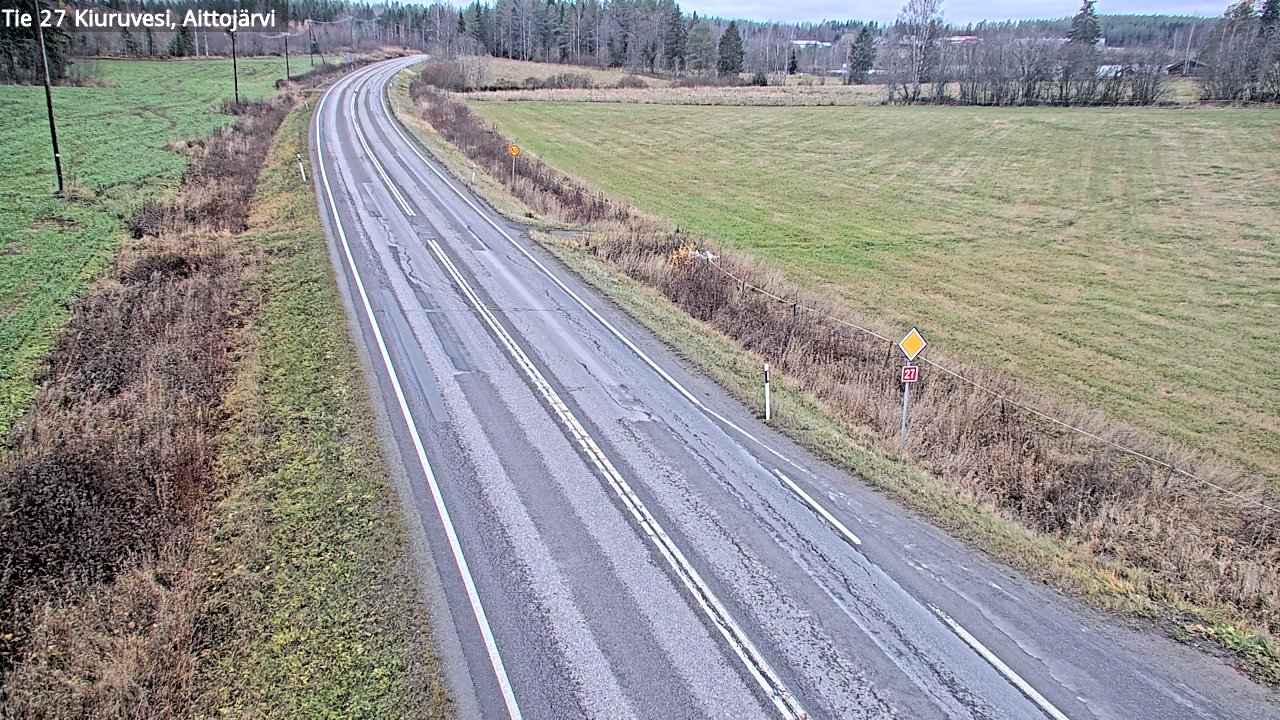 Weather Camera Image Väg 27 Kiuruvesi, Aittojärvi, Kiuruvesi, Pohjois-Savo