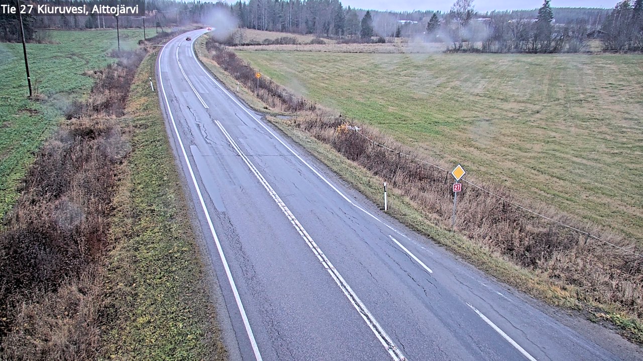 Weather Camera Image Väg 27 Kiuruvesi, Aittojärvi, Kiuruvesi, Pohjois-Savo