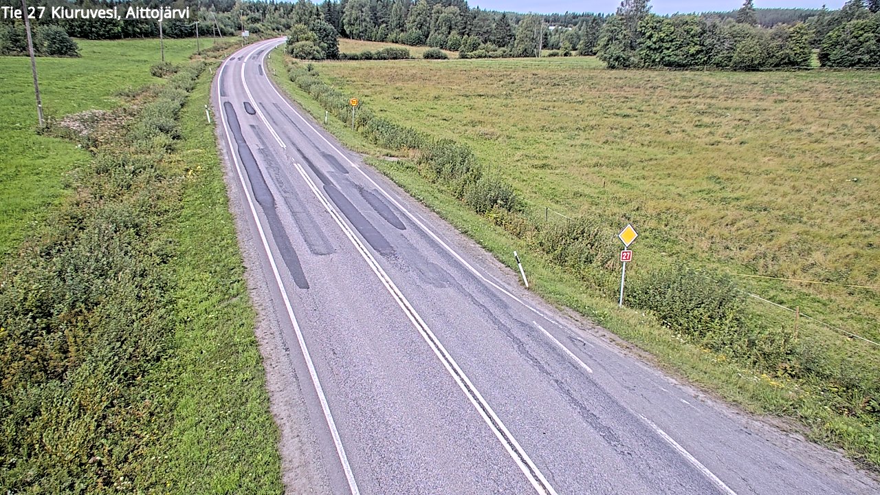 Weather Camera Image Väg 27 Kiuruvesi, Aittojärvi, Kiuruvesi, Pohjois-Savo