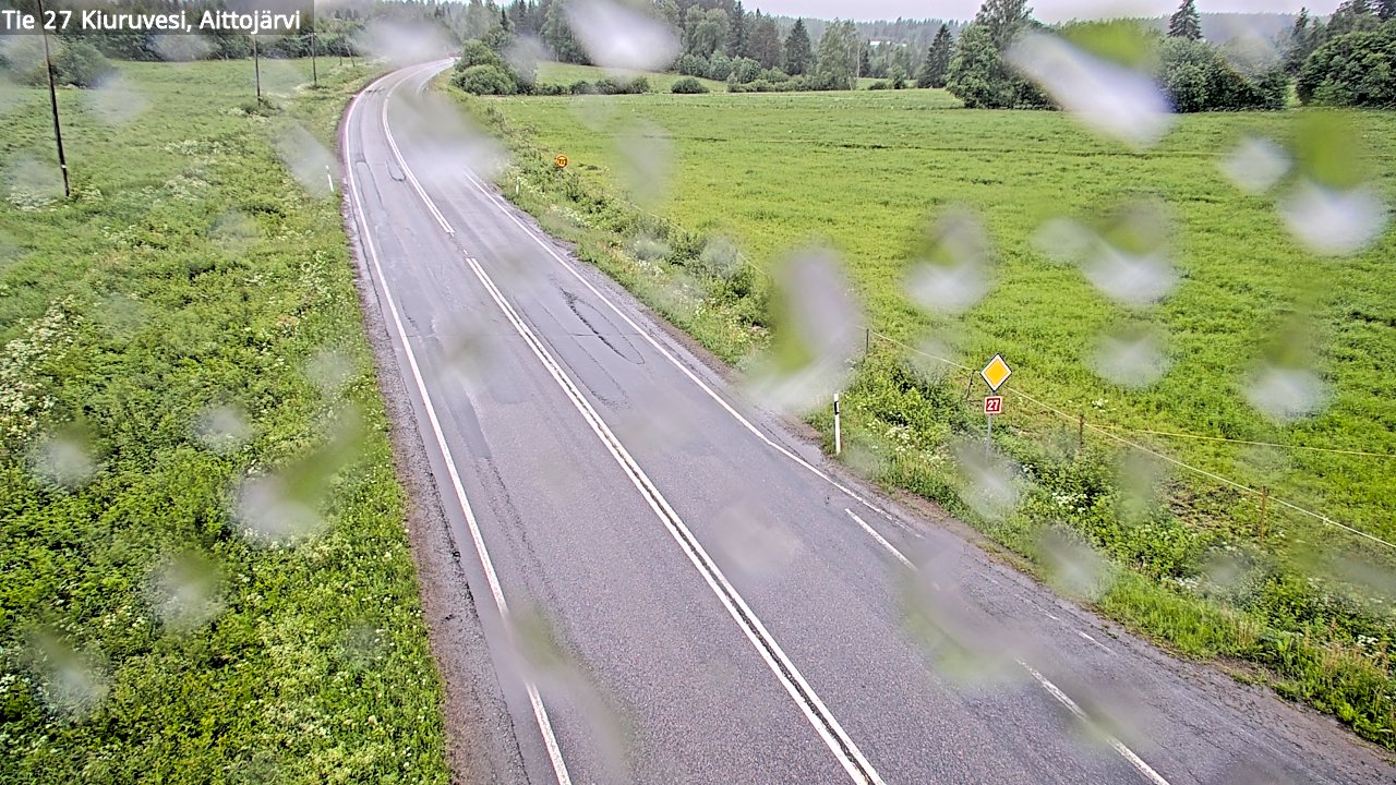 Weather Camera Image Väg 27 Kiuruvesi, Aittojärvi, Kiuruvesi, Pohjois-Savo