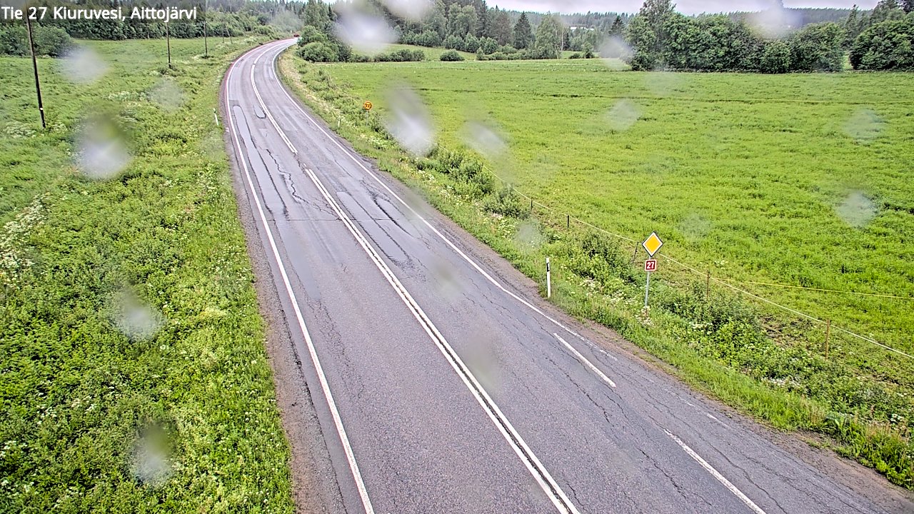 Weather Camera Image Väg 27 Kiuruvesi, Aittojärvi, Kiuruvesi, Pohjois-Savo