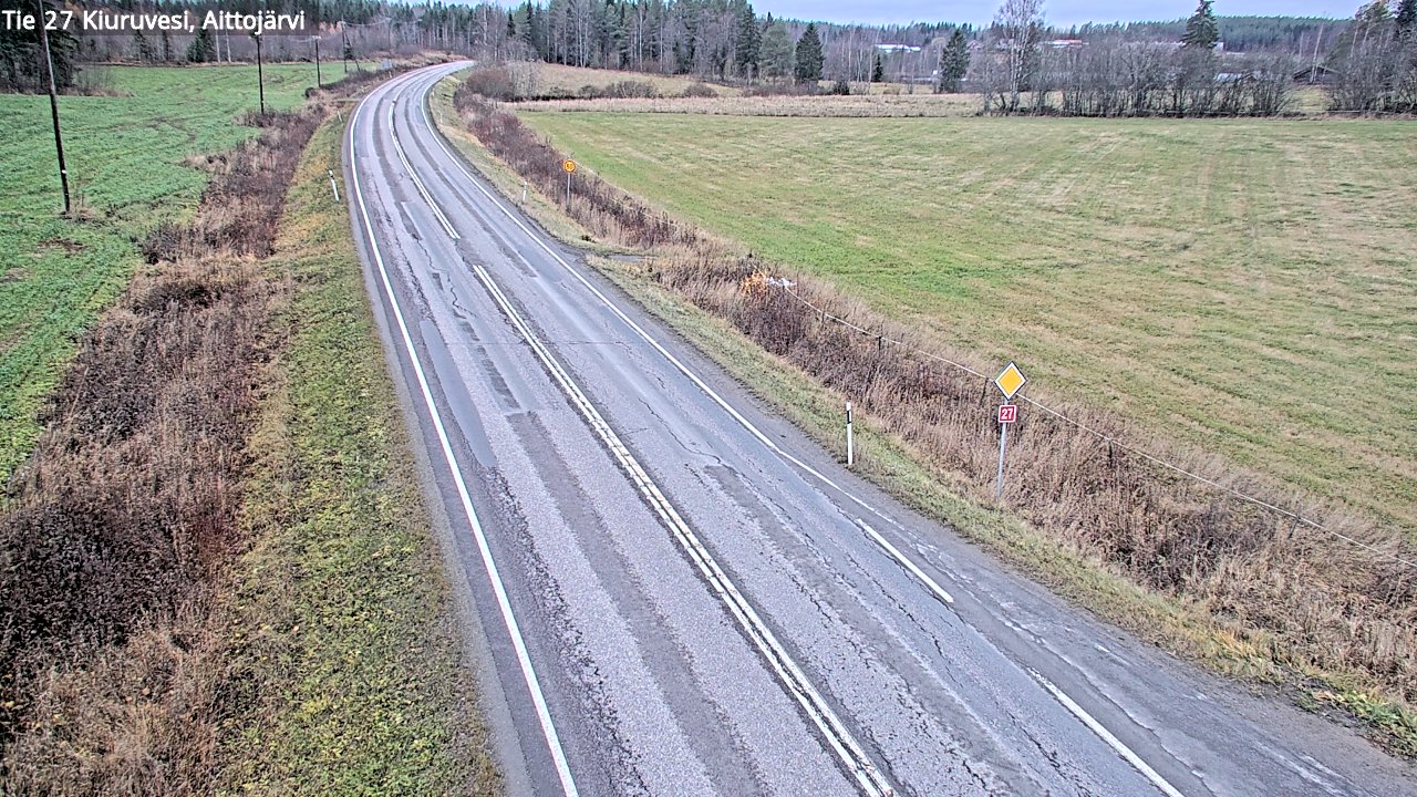 Weather Camera Image Väg 27 Kiuruvesi, Aittojärvi, Kiuruvesi, Pohjois-Savo