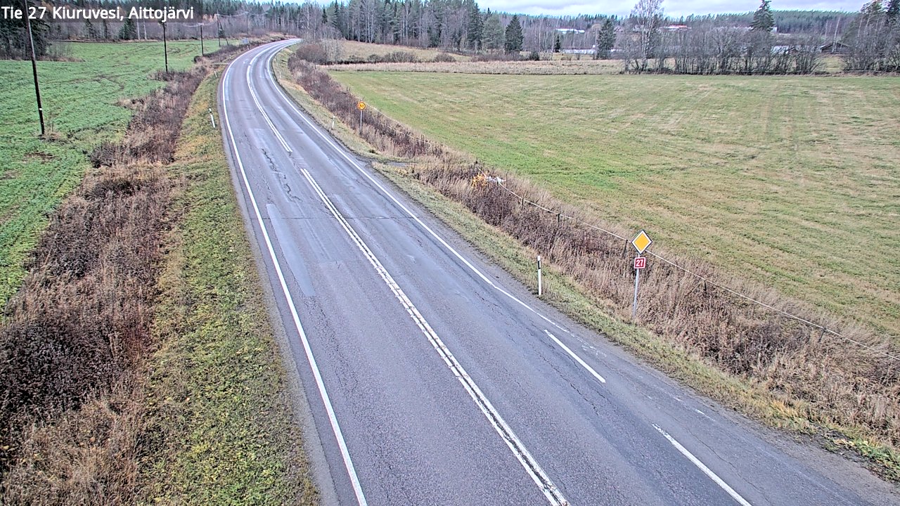 Weather Camera Image Väg 27 Kiuruvesi, Aittojärvi, Kiuruvesi, Pohjois-Savo