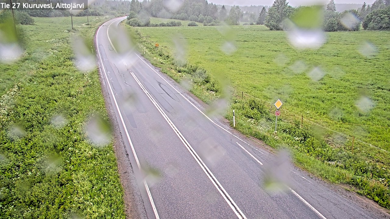 Weather Camera Image Väg 27 Kiuruvesi, Aittojärvi, Kiuruvesi, Pohjois-Savo