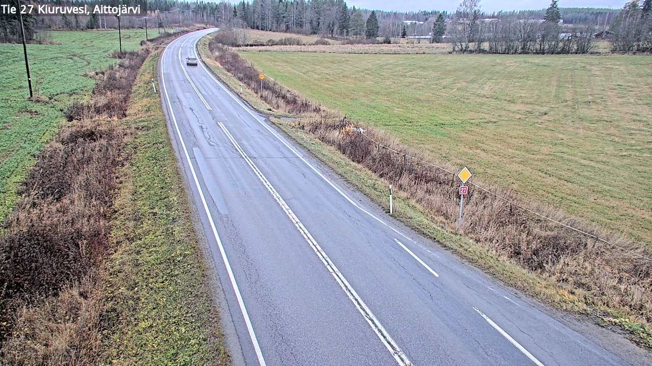 Weather Camera Image Väg 27 Kiuruvesi, Aittojärvi, Kiuruvesi, Pohjois-Savo