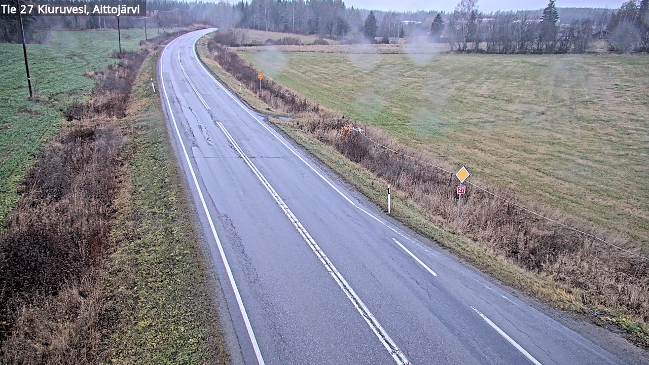 Weather Camera Image Väg 27 Kiuruvesi, Aittojärvi, Kiuruvesi, Pohjois-Savo