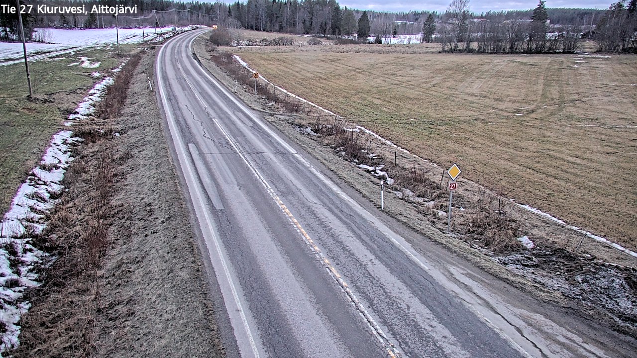 Weather Camera Image Väg 27 Kiuruvesi, Aittojärvi, Kiuruvesi, Pohjois-Savo
