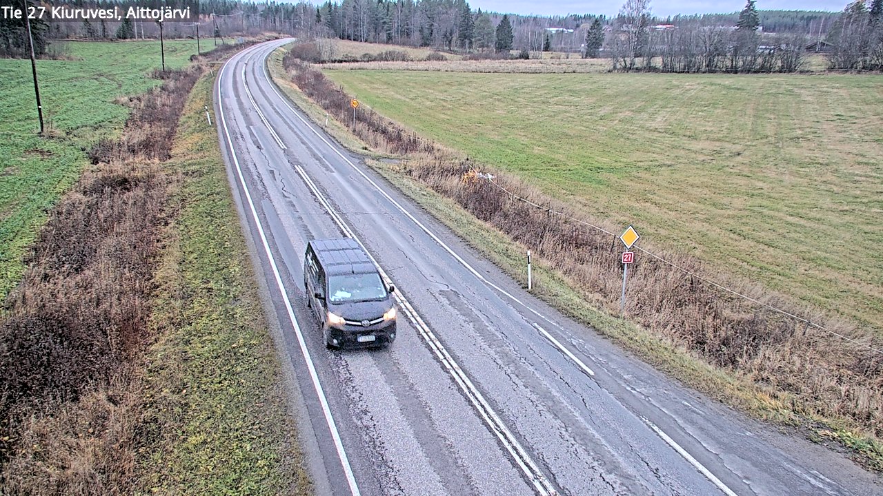 Weather Camera Image Väg 27 Kiuruvesi, Aittojärvi, Kiuruvesi, Pohjois-Savo