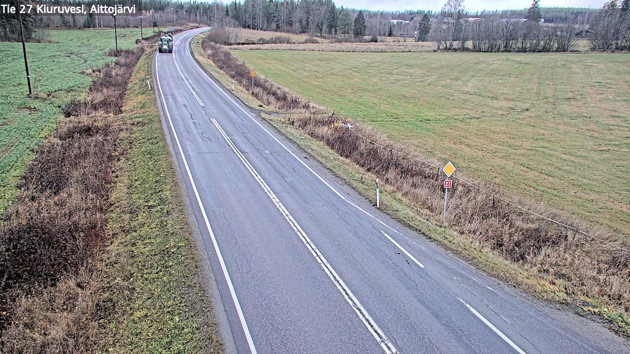 Weather Camera Image Väg 27 Kiuruvesi, Aittojärvi, Kiuruvesi, Pohjois-Savo