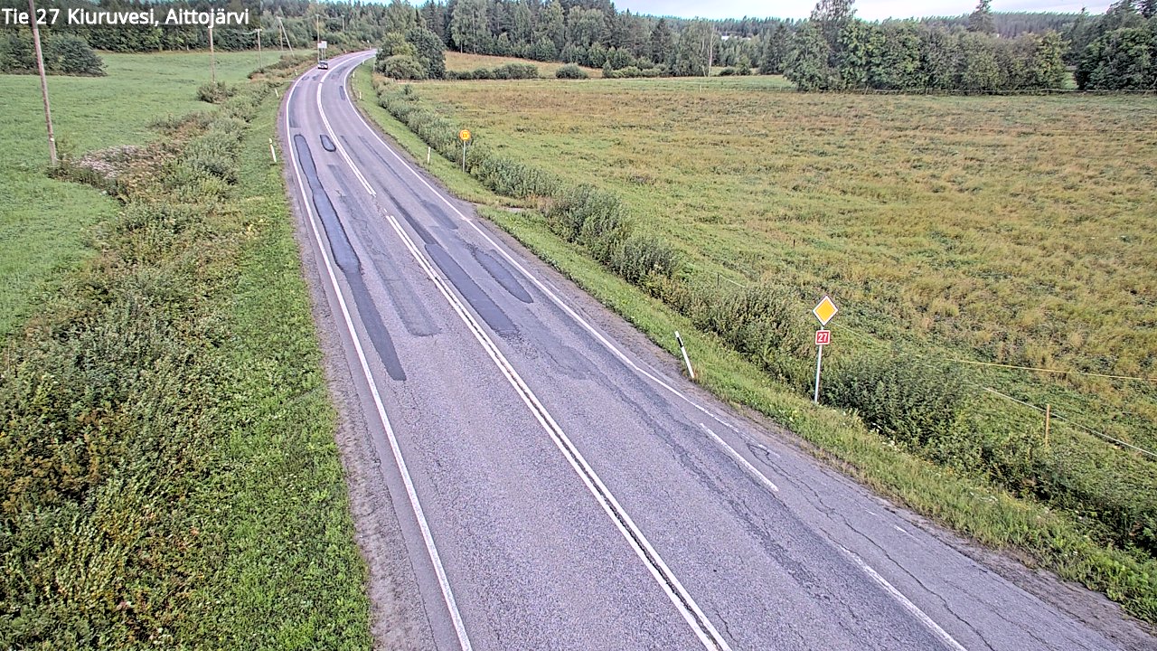 Weather Camera Image Väg 27 Kiuruvesi, Aittojärvi, Kiuruvesi, Pohjois-Savo