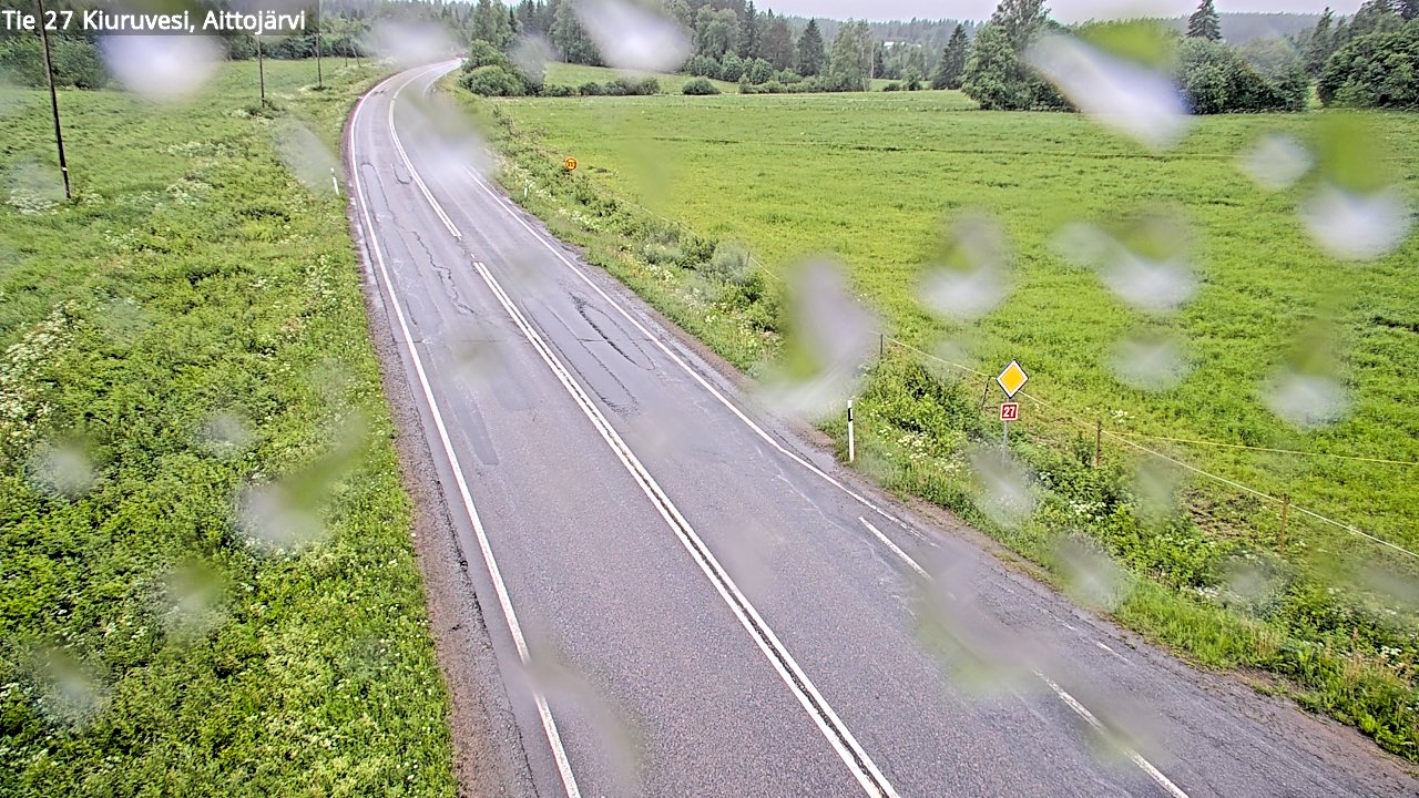 Weather Camera Image Väg 27 Kiuruvesi, Aittojärvi, Kiuruvesi, Pohjois-Savo