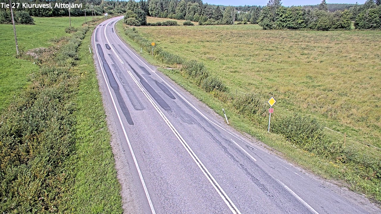 Weather Camera Image Väg 27 Kiuruvesi, Aittojärvi, Kiuruvesi, Pohjois-Savo