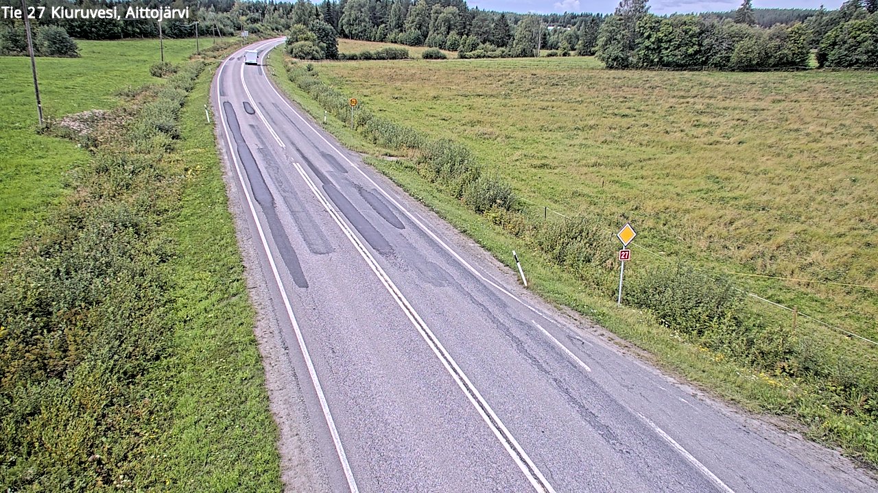 Weather Camera Image Väg 27 Kiuruvesi, Aittojärvi, Kiuruvesi, Pohjois-Savo