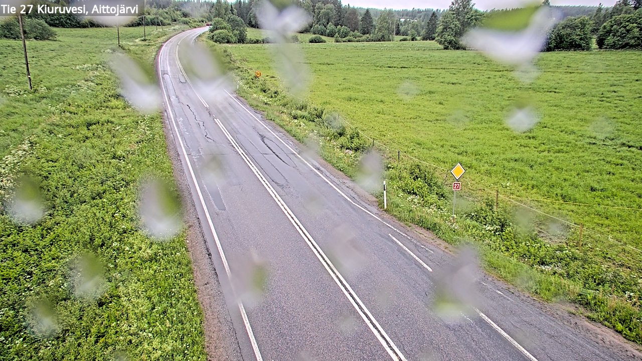 Weather Camera Image Väg 27 Kiuruvesi, Aittojärvi, Kiuruvesi, Pohjois-Savo