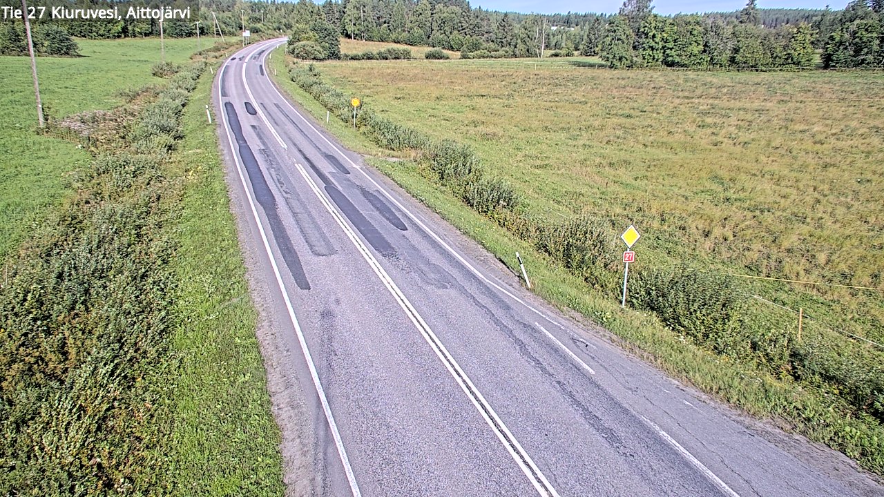 Weather Camera Image Väg 27 Kiuruvesi, Aittojärvi, Kiuruvesi, Pohjois-Savo