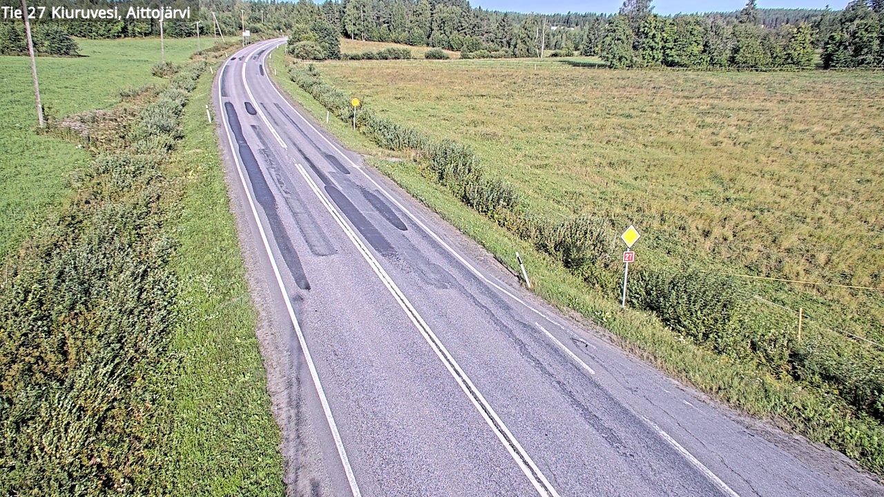 Weather Camera Image Väg 27 Kiuruvesi, Aittojärvi, Kiuruvesi, Pohjois-Savo