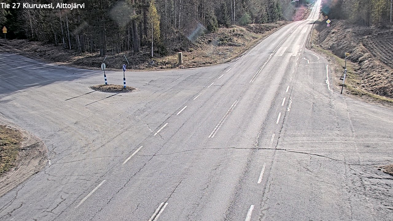 Weather Camera Image Väg 27 Kiuruvesi, Aittojärvi, Kiuruvesi, Pohjois-Savo