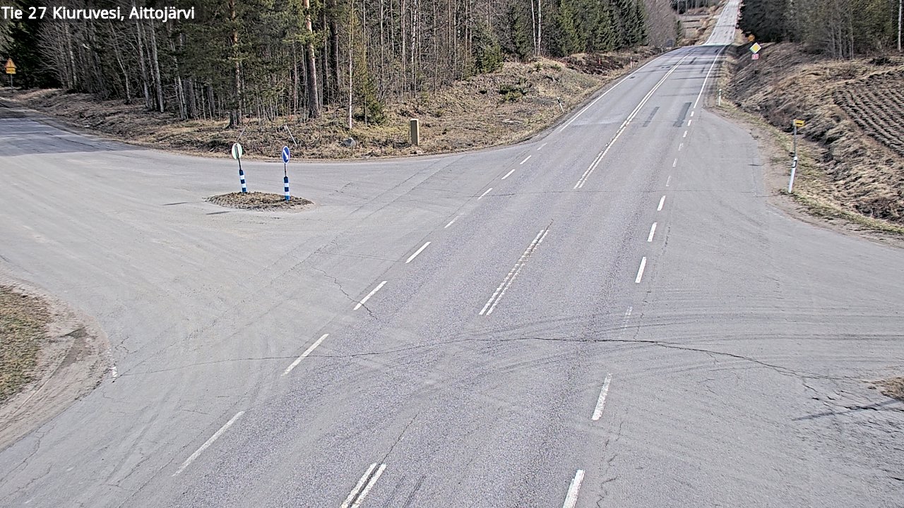 Weather Camera Image Väg 27 Kiuruvesi, Aittojärvi, Kiuruvesi, Pohjois-Savo