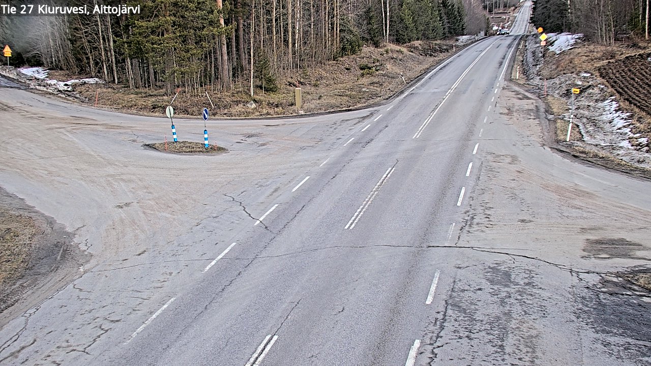 Weather Camera Image Väg 27 Kiuruvesi, Aittojärvi, Kiuruvesi, Pohjois-Savo