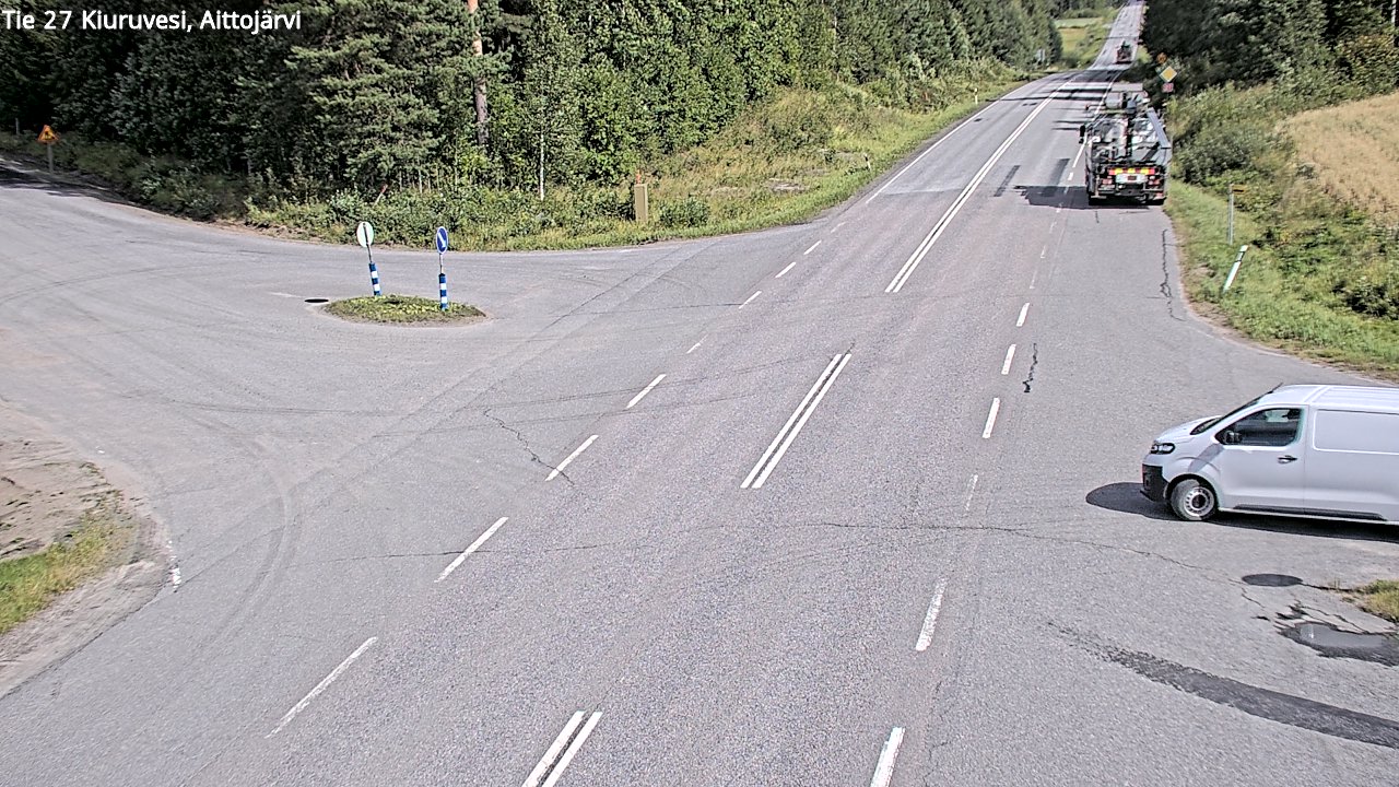 Weather Camera Image Väg 27 Kiuruvesi, Aittojärvi, Kiuruvesi, Pohjois-Savo