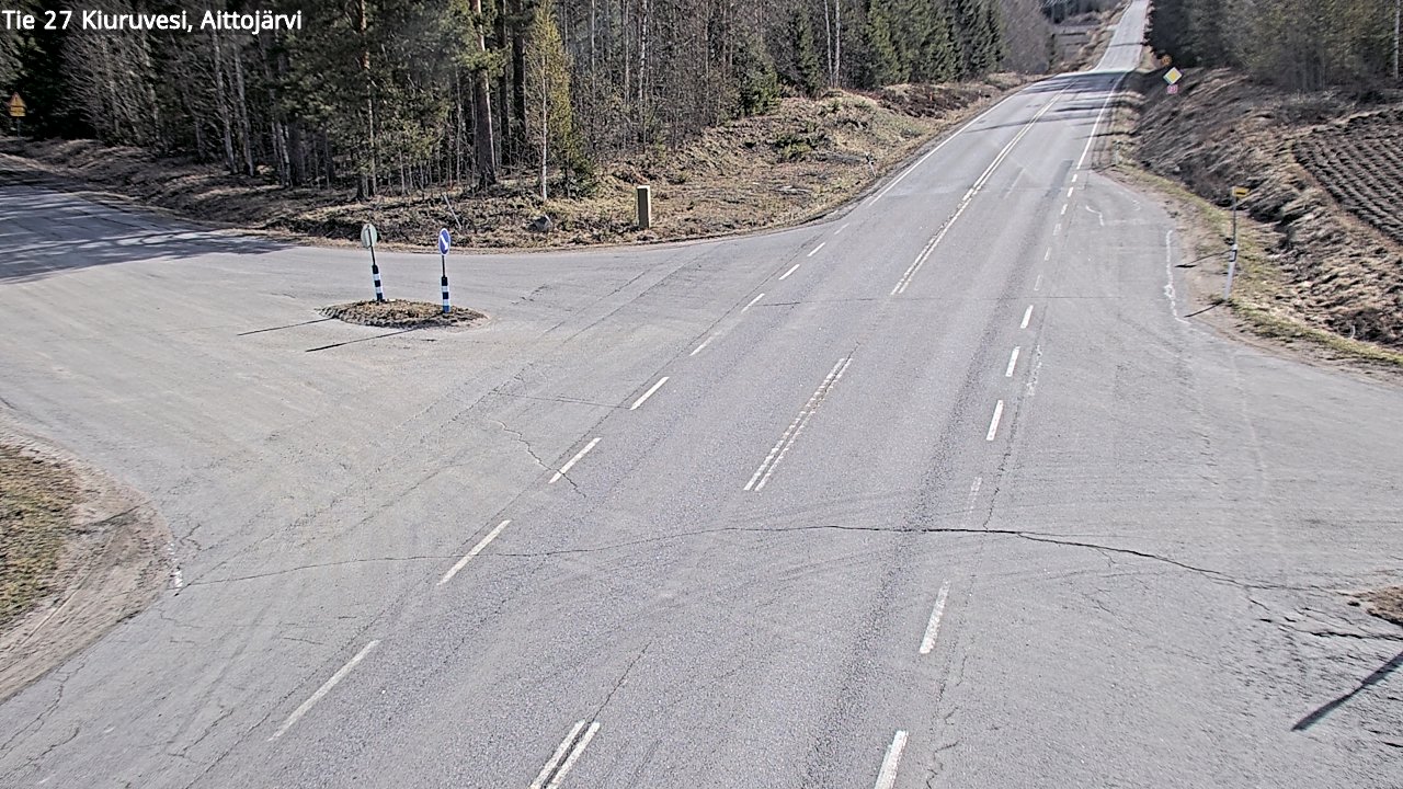 Weather Camera Image Väg 27 Kiuruvesi, Aittojärvi, Kiuruvesi, Pohjois-Savo