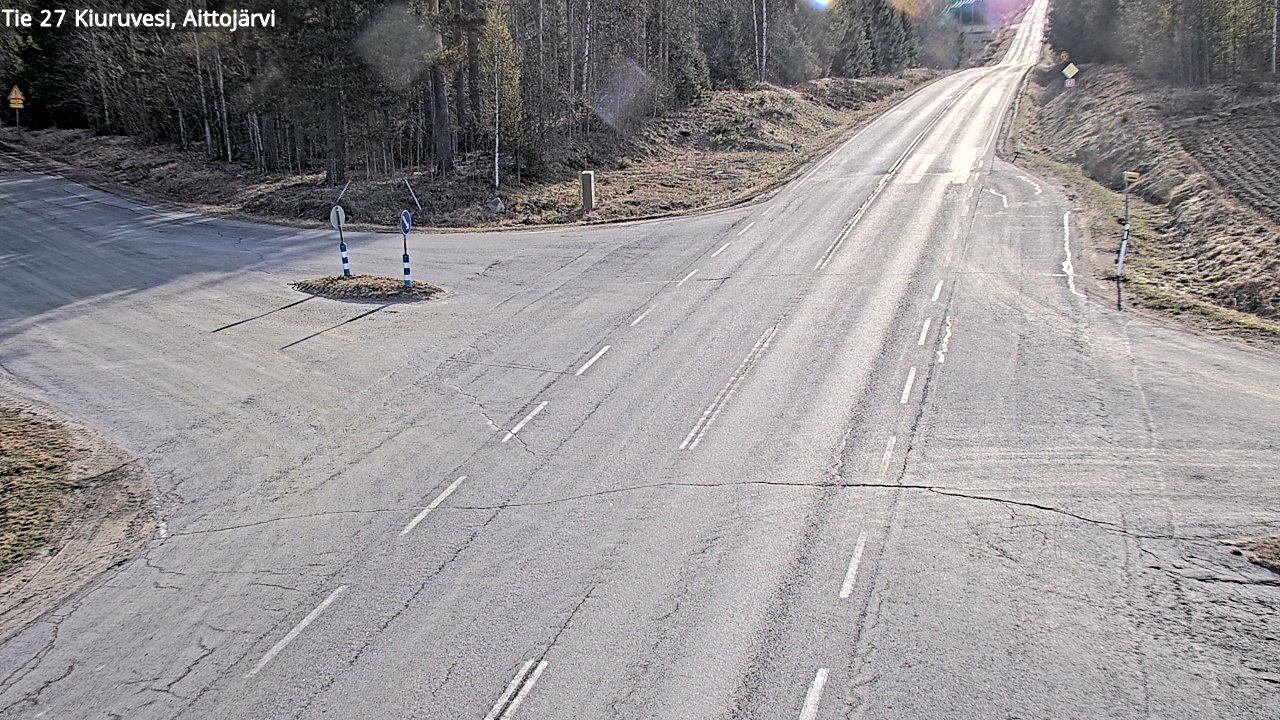 Weather Camera Image Väg 27 Kiuruvesi, Aittojärvi, Kiuruvesi, Pohjois-Savo