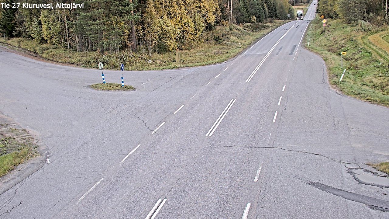 Weather Camera Image Väg 27 Kiuruvesi, Aittojärvi, Kiuruvesi, Pohjois-Savo