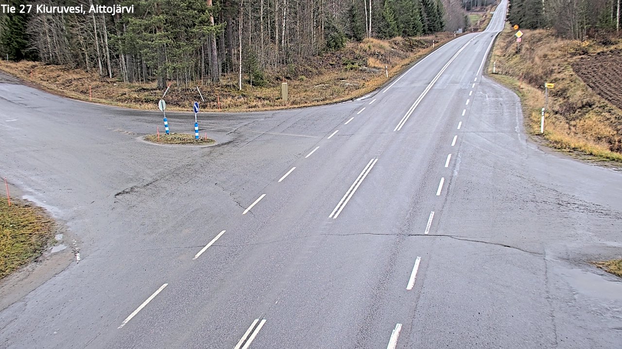 Weather Camera Image Väg 27 Kiuruvesi, Aittojärvi, Kiuruvesi, Pohjois-Savo