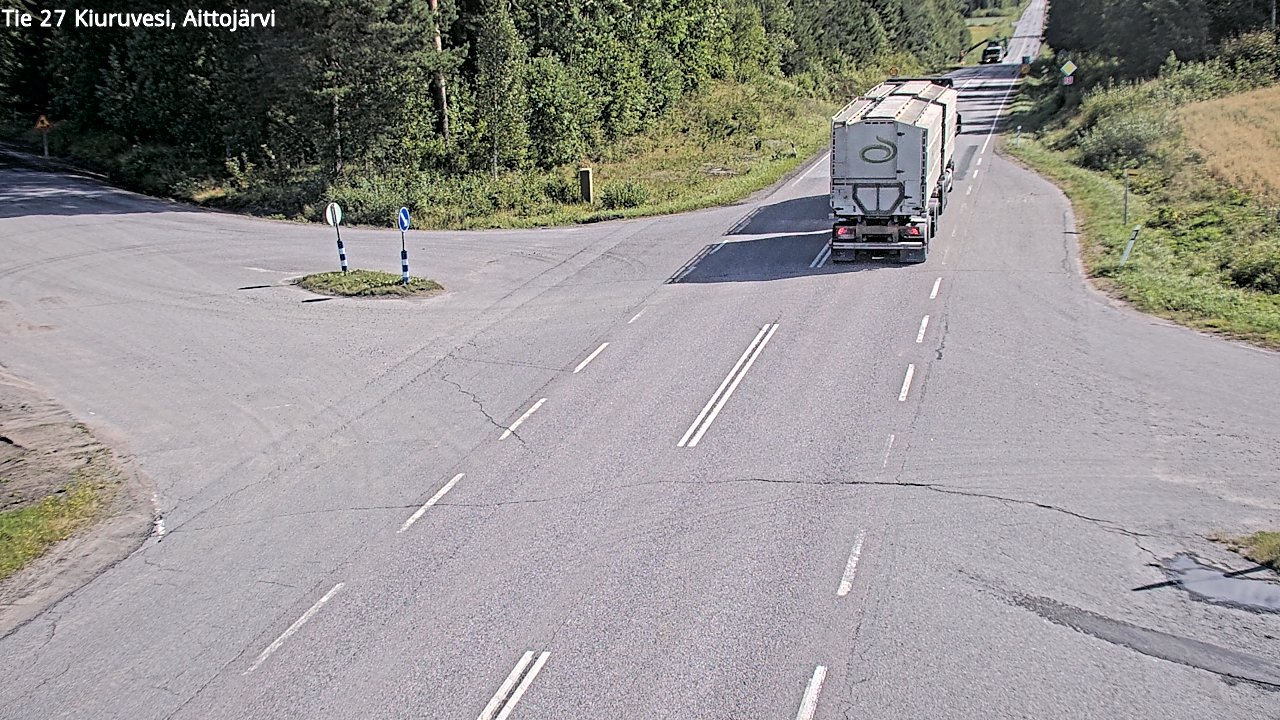 Weather Camera Image Väg 27 Kiuruvesi, Aittojärvi, Kiuruvesi, Pohjois-Savo