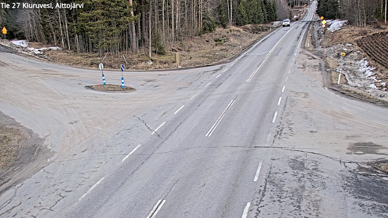Weather Camera Image Väg 27 Kiuruvesi, Aittojärvi, Kiuruvesi, Pohjois-Savo